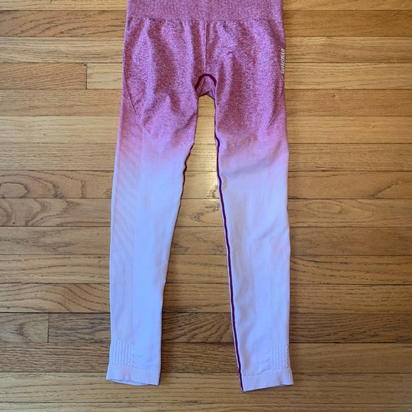 Gymshark Ombre Seamless Leggings - Chalk Pink/Beet - Picture 4 of 8